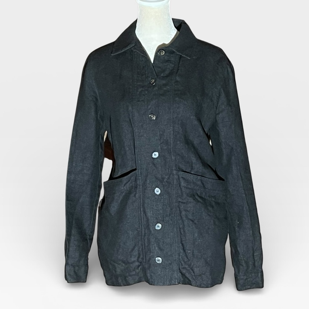 Sezane Will Jacket in black linen size XS - Picture 4 of 7